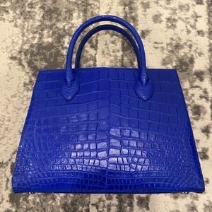 Cobalt Blue Crocodile Bag